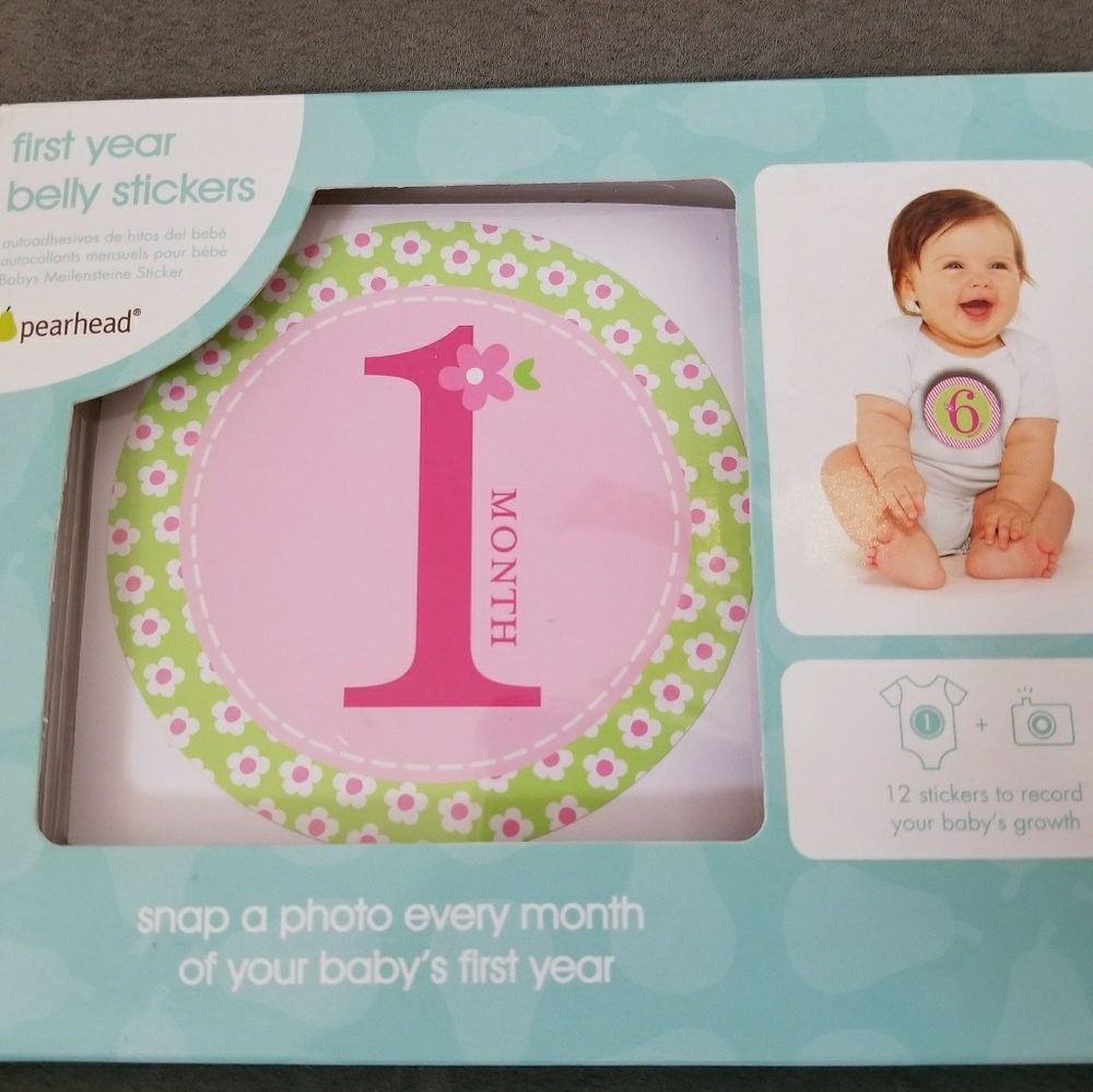 New Baby Girl First Year Belly Stickers